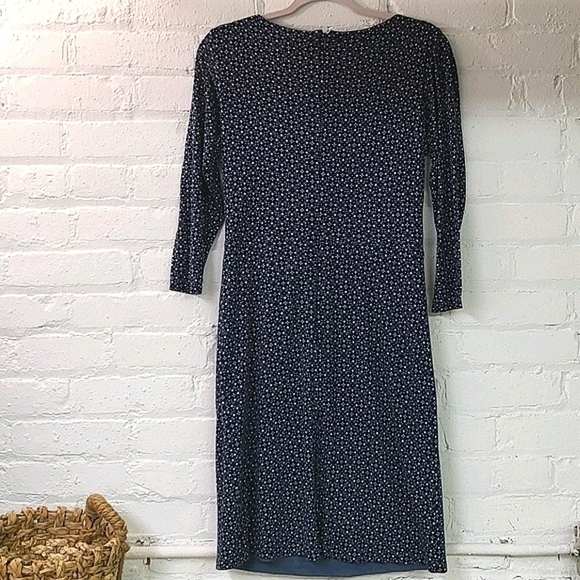 LOFT  Blue Pattern Knit Dress. Sz Med - Picture 4 of 10